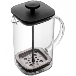 Cafeteira 700ml Prensa Francesa De Vidro E Tampa De Plástico Preta Quadratta